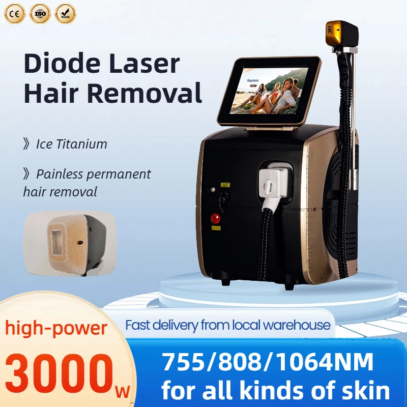 2024 Beste 808nm Laser Ontharing Machine 808nm Diode Laser Verwijderen Haar Ijs Cool Haar Remover Laser Ontharing Epilator