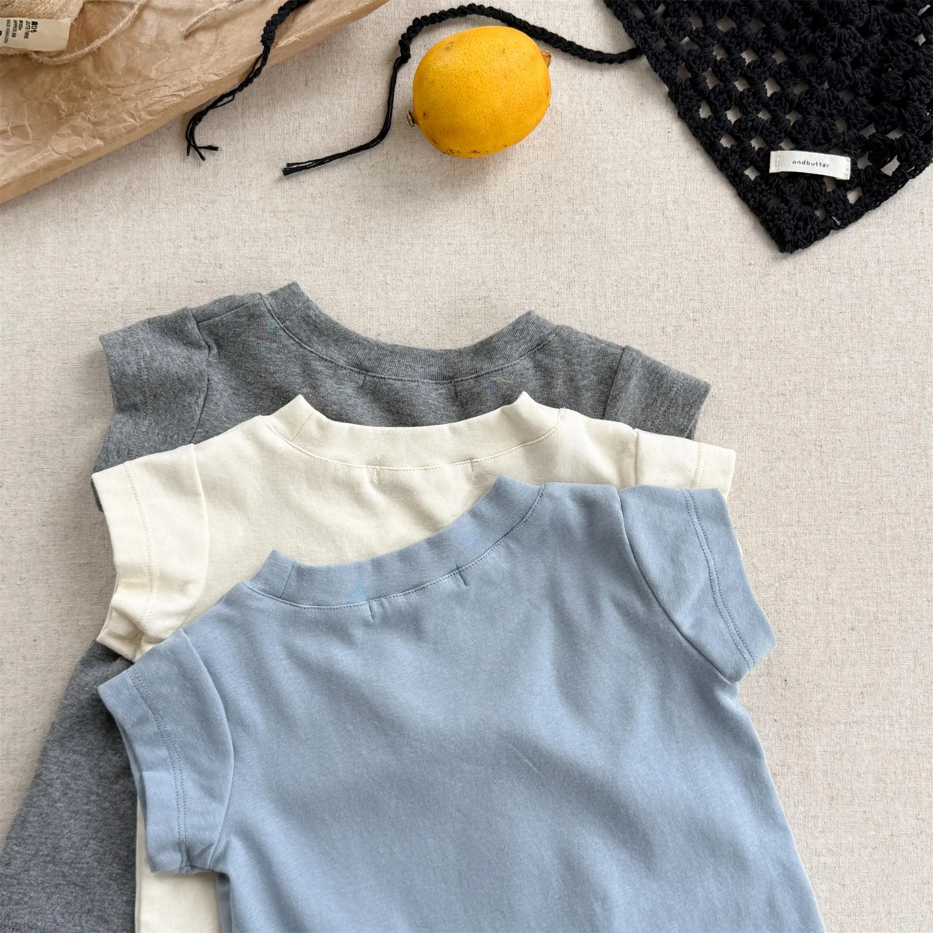 2026 Summer Children Clothing 1-6 Y Short Sleeve Crew Neck T-Shirt Korean Style Slim Fit Casual Base Tee for kids Girls