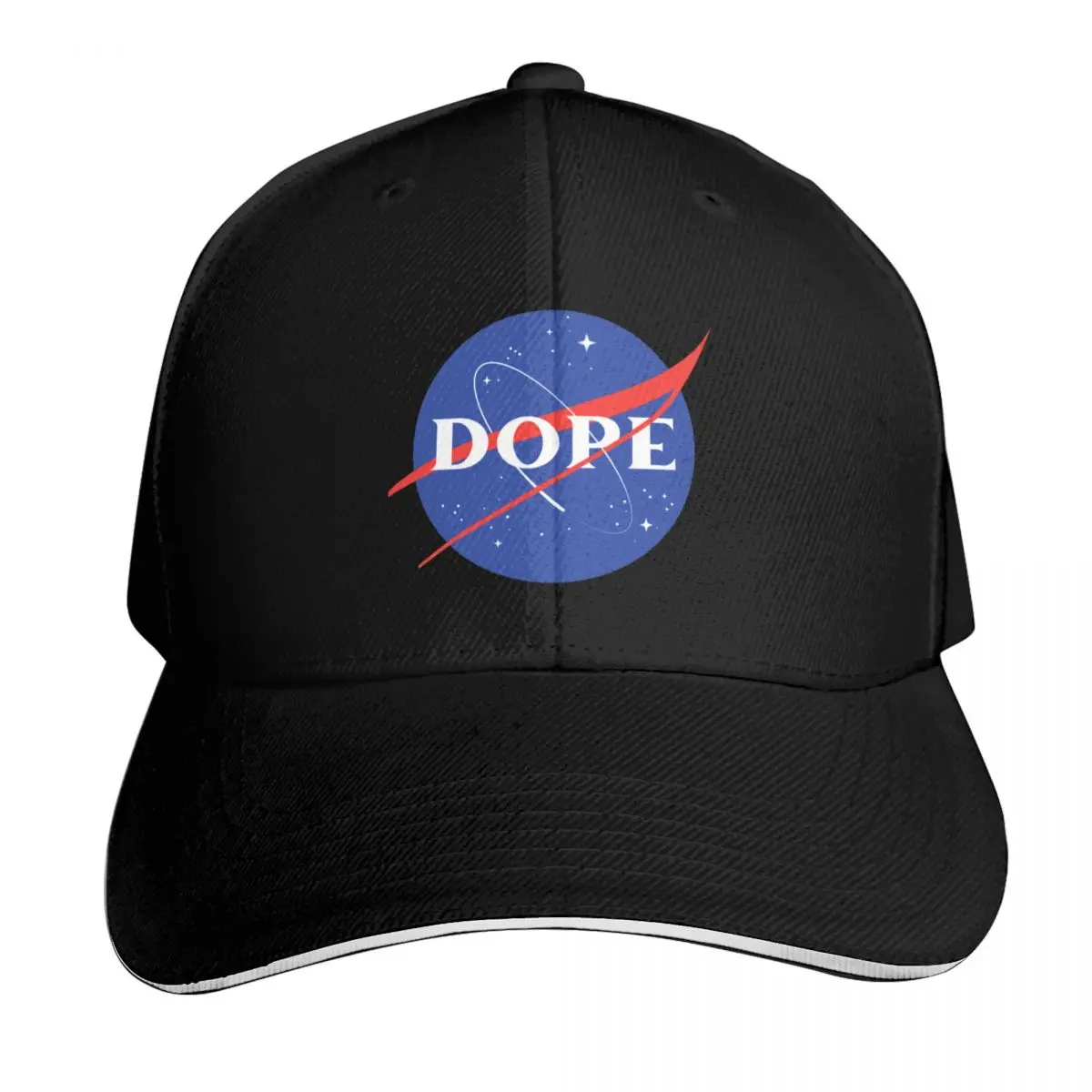 Dope Space Administration Baseball Cap Contrast Two Tone Brim Snapback Flat Bill Strapback Dad Hat