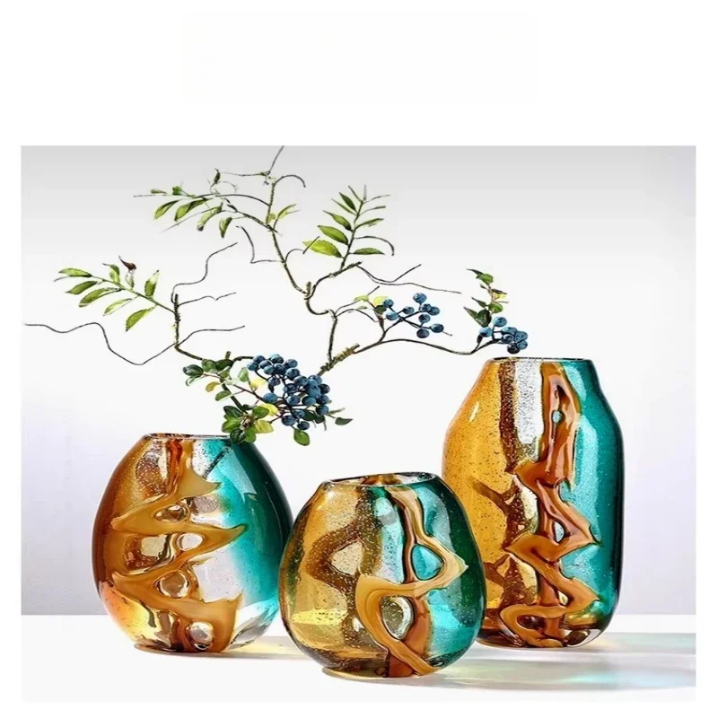 Vase art water pattern light luxury thickened flower arrangement decorative ornament vase