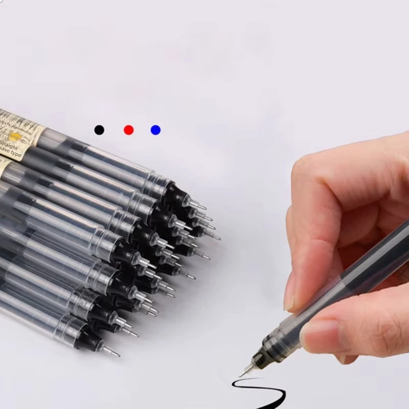 Gelschreiber-Set: 3-100 Stück, schwarz/blau, große Kapazität, sanftes Schreiben für Büro und Schule, schnell trocknende Tinte, Schreibwaren – Detail 6