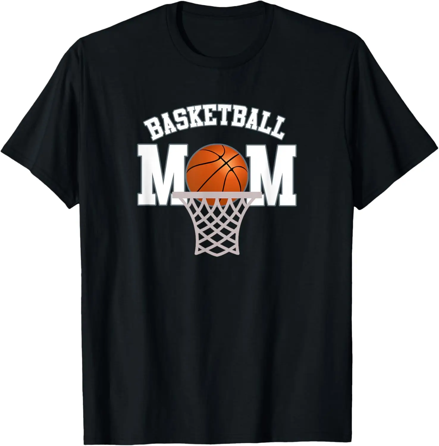 Basketball Mom with Basketball Hoop Graphic T-Shirt