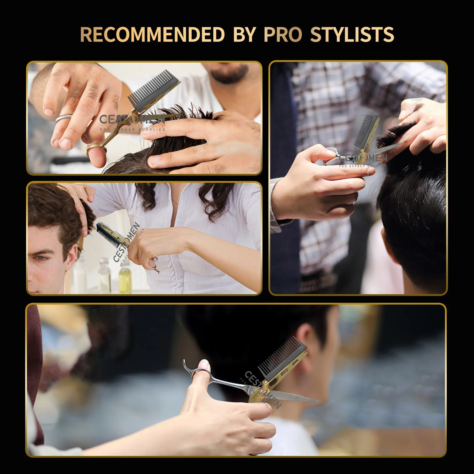 Alat Salon penata rambut profesional terbaru, sisir pemotong rambut 2 dalam 1 6 inci baja JP440C untuk penata rambut