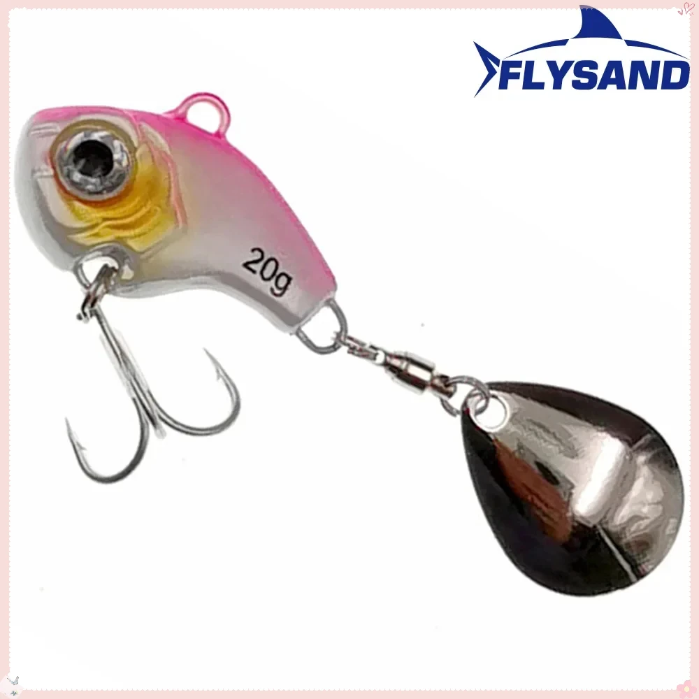 FLYSAND Mini Metal VIB Spoon 20G Fishing Lure with Hooks Tackle Crankbait Vibration Spinner Sinking Bait for Fishing