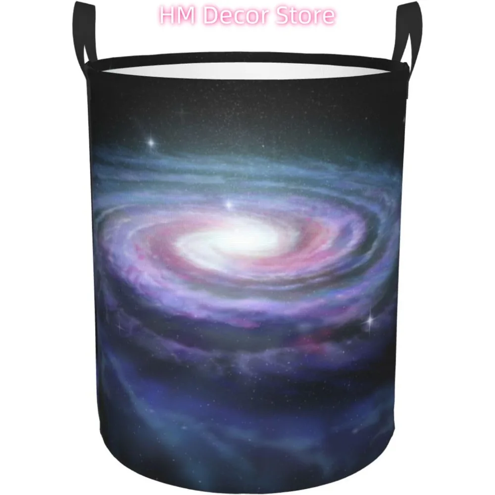 Cesta de lavandería en espiral Galaxy Milky Way, cesta organizadora de tela Oxford impermeable, cesto de ropa plegable con asa, juguete para regalo