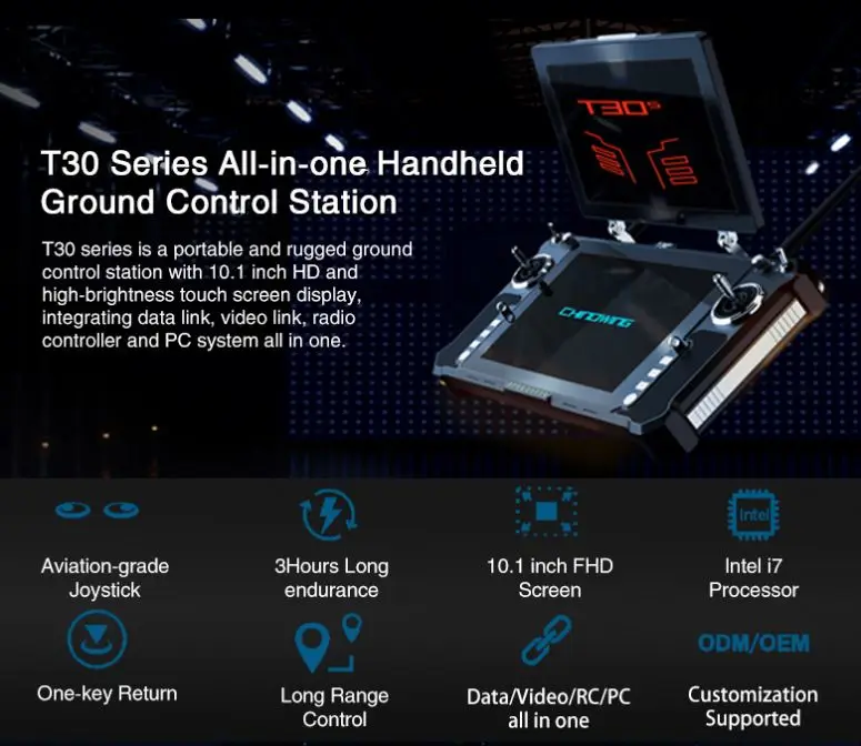 محطة تحكم أرضية 2025 T30S 15KM IP53 Wndows10 مع شاشات مزدوجة GCS لـ DR-ONE #2