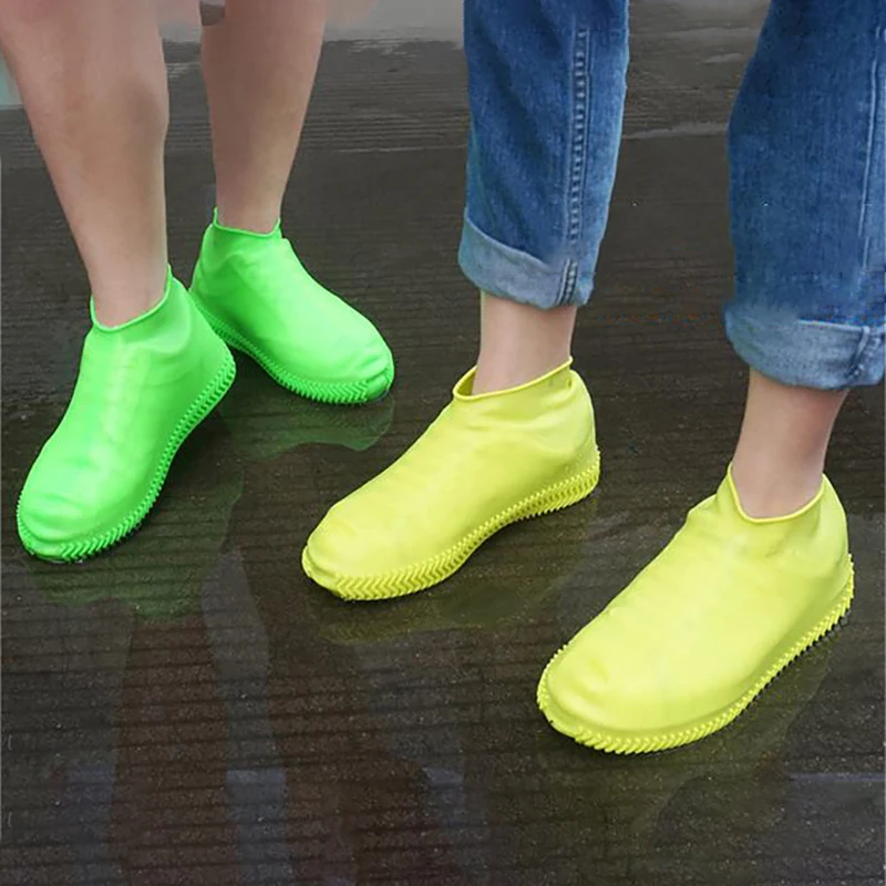 Foldable Latex WaterProof Shoe Covers Unisex Shoes Protectors Reusable Non-Slip Rain Boot Overshoes Walking Shoes Accessories