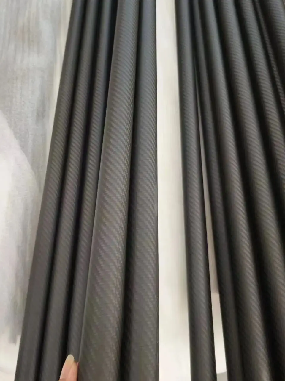 3K Carbon Fiber Tube 2PCS Length 1000MM Twill Matte Wall Thickness 1mm High strength full carbon fiber tube DIY model and Kites