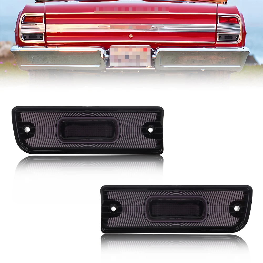 2 luces traseras de repuesto para parachoques trasero de Chevrolet Chevelle/Malibu 1964, luces de reversa, luces reflectoras, luces de giro