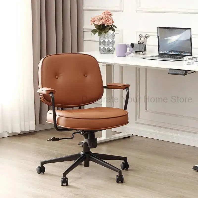 

Comfy Leather Comfortable Armchair Kneeling Office Chair High Back Ergonomic Bedroom Lazy Salon Cadeira Gamer Home Furniture