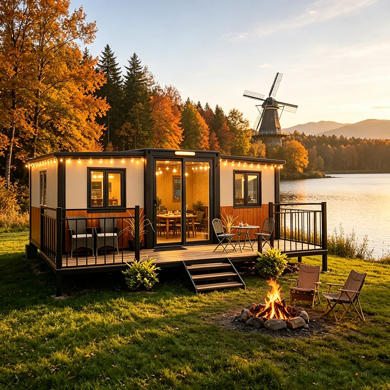 Shipping Container Home Insulated Expandable Cabin with Separate Bedroom and Bathroom