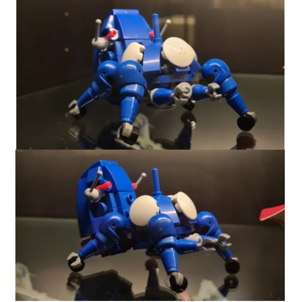 BuildMOC Cartoon Ghost in the Shell Tachikomas AI Chariot Robots Set Building Blocks Intelligent Robot Mecha Bricks Toy KidsGift