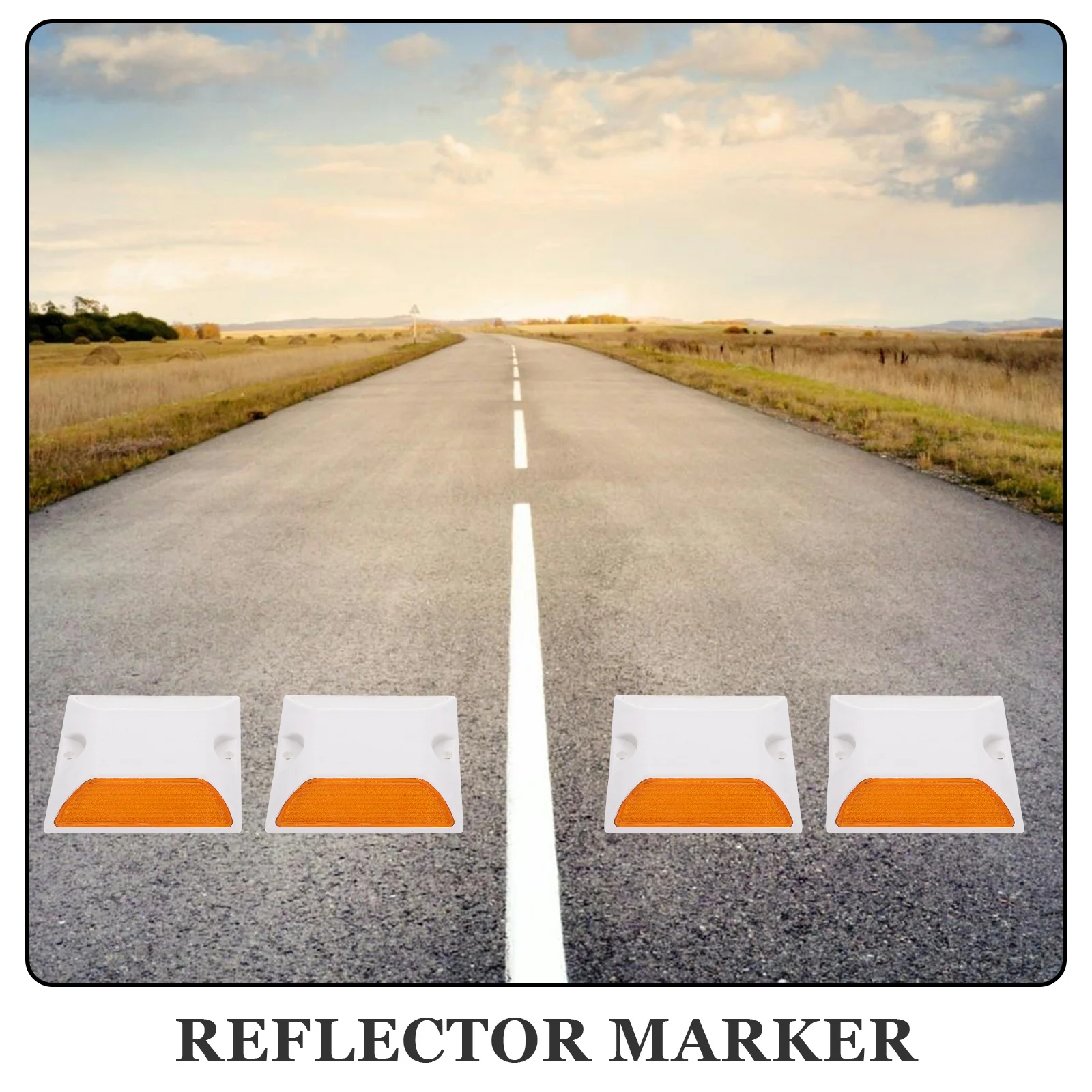 2pcs Reflective Road Studs Pavement Markers Night Driving Safety Driveway Reflectors Highway Roadside Spikes Automotive Trailer