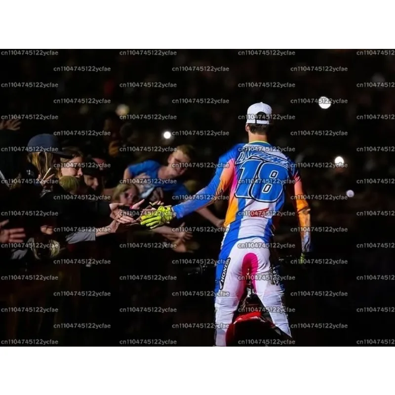 

2025 Summer Customize Vintage Motocross Honda jersey #18 Lawrence Breathable Men's Outdoor Sports Speed Subduing Long Sleeved