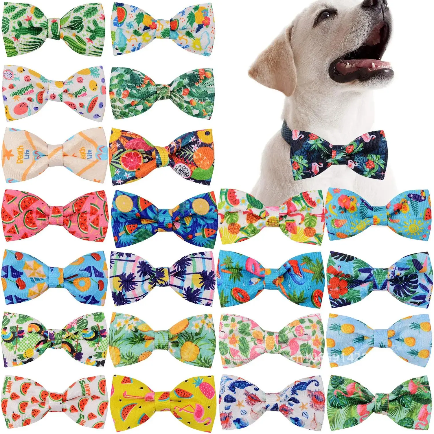 

50/100pcs Summer Fruit Pet Accessories Movable Pet Dog Bow Tie Fall Dog Supplies Pet Dog Collar Accessories Dog Bowties