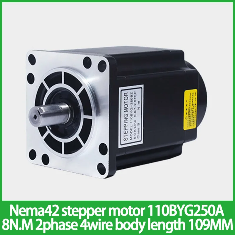 

Nema42 stepper motor 110BYG250A torque 8N.M two-phase four wire stepper motor body length 109MM step angle 1.8 °