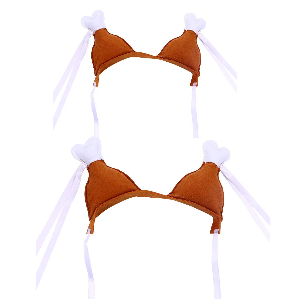 

2Pcs Pet Hair Hoop Creative Chicken Leg Hair Band Adorable Party Festival Headwear Safe Durable Pet Headband Fashion Headband