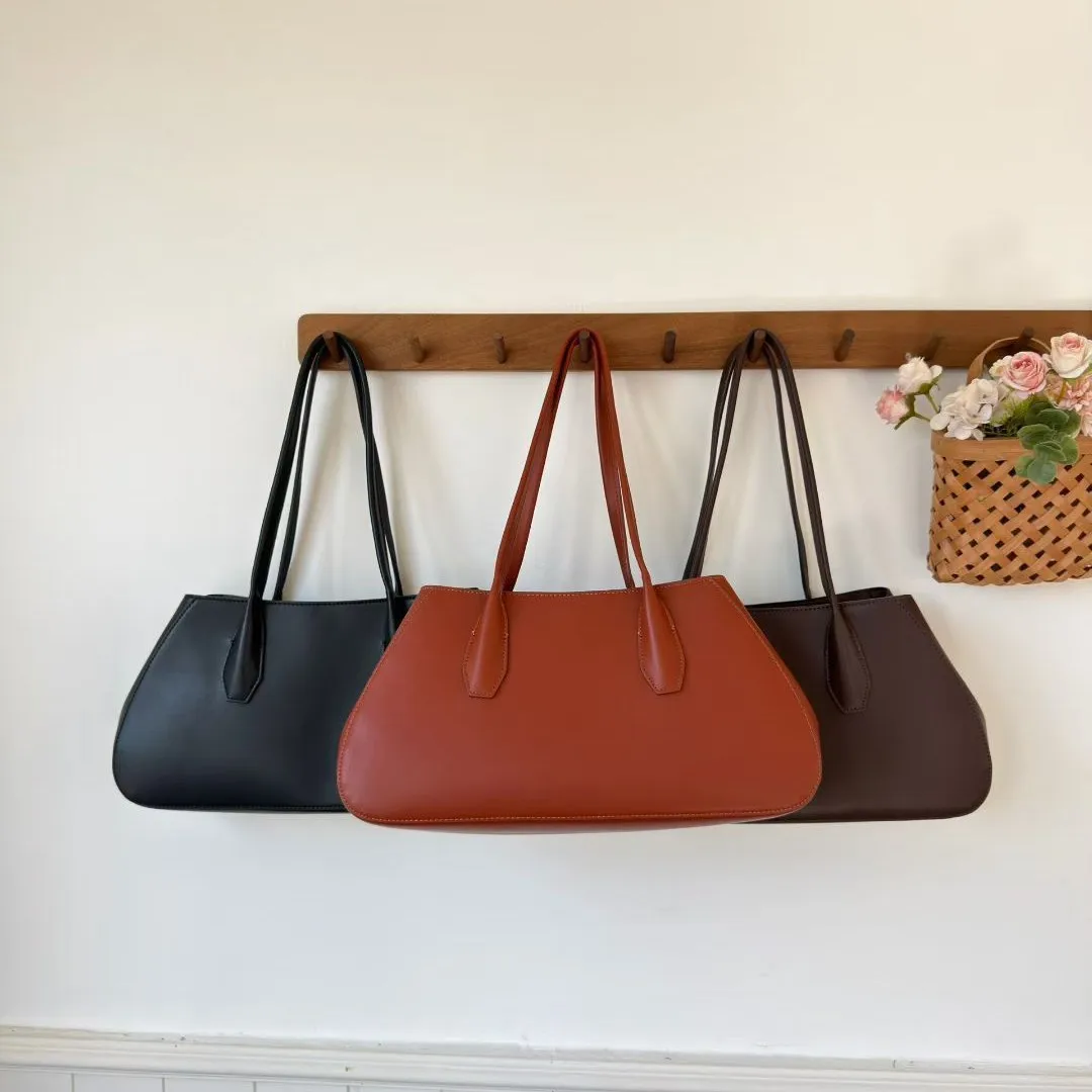 FIRMRANCH Simple Retro Large Capacity Elegant Versatile Women's Single Shoulder Armpit Bag Delicate Advanced Cowhide Chic Purse