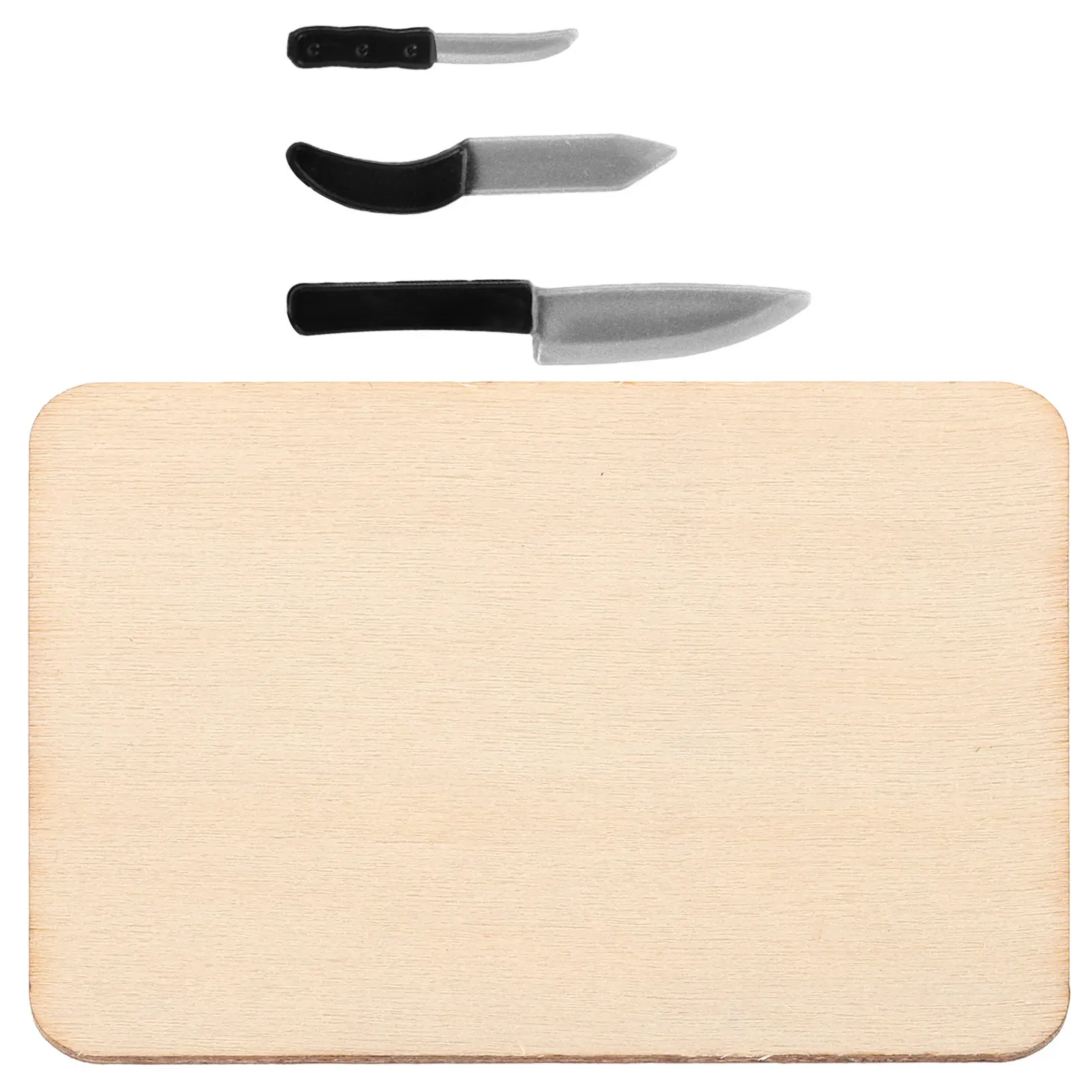 

Набор миниатюрных кухонных ножей в масштабе 1:12, компактные мини-аксессуары для кухни, игрушечная разделочная доска, ножи для игры в дочки-матери