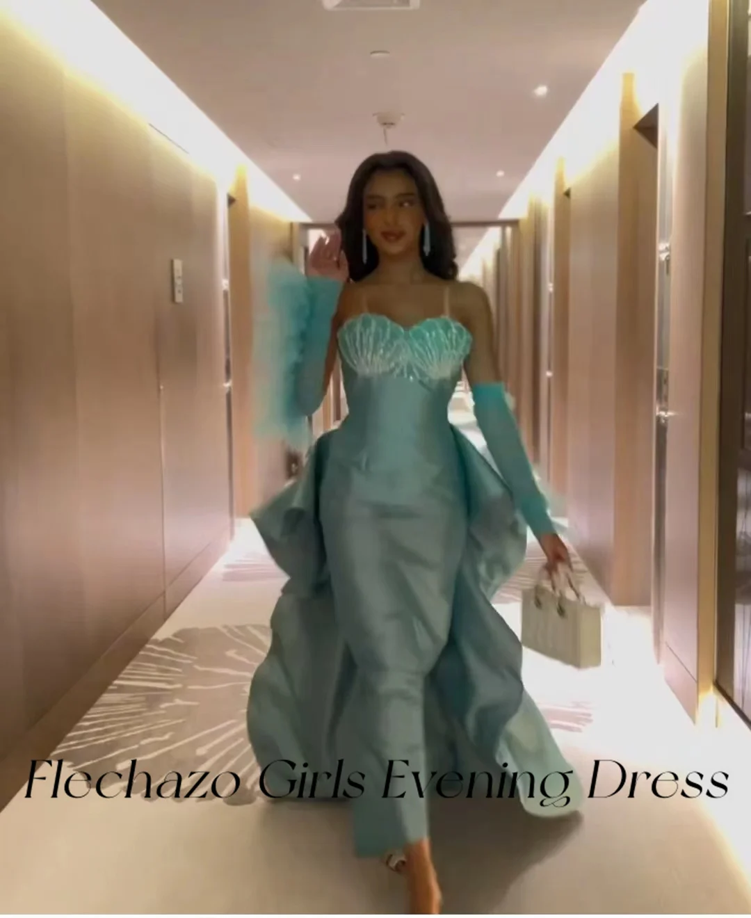 فساتين حفلة موسيقية فليتشازو مع حبيبته بالخرز ، قفاز تول حورية البحر ، قطار الاجتياح ، فستان حفلة رسمي للنساء ، جديد ،