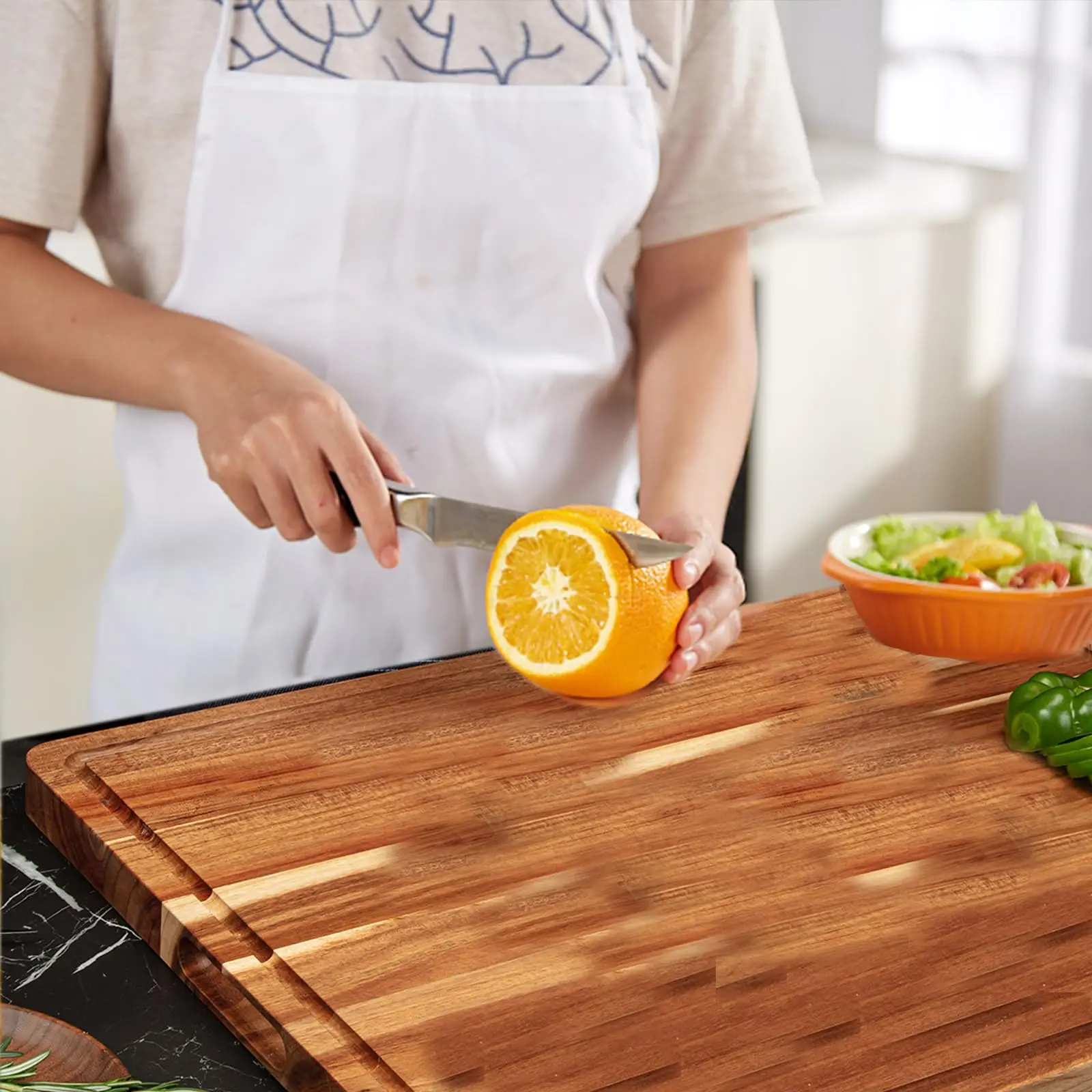 Fashionwu 60 cm Extra Large Cutting Board for Kitchen, 24 x 18 Inch Large Wooden Cutting Boards with Juice Groove, 1.2
