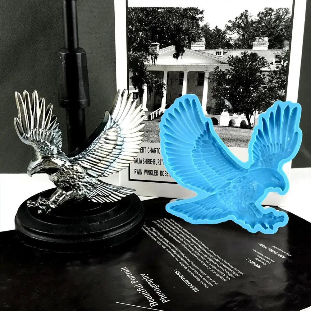 3D Eagle Silicone Mold Casting Mold Non-stick Easy Release Flexible DIY Eagle Statue Craft Mold Art Craft Home Decorations