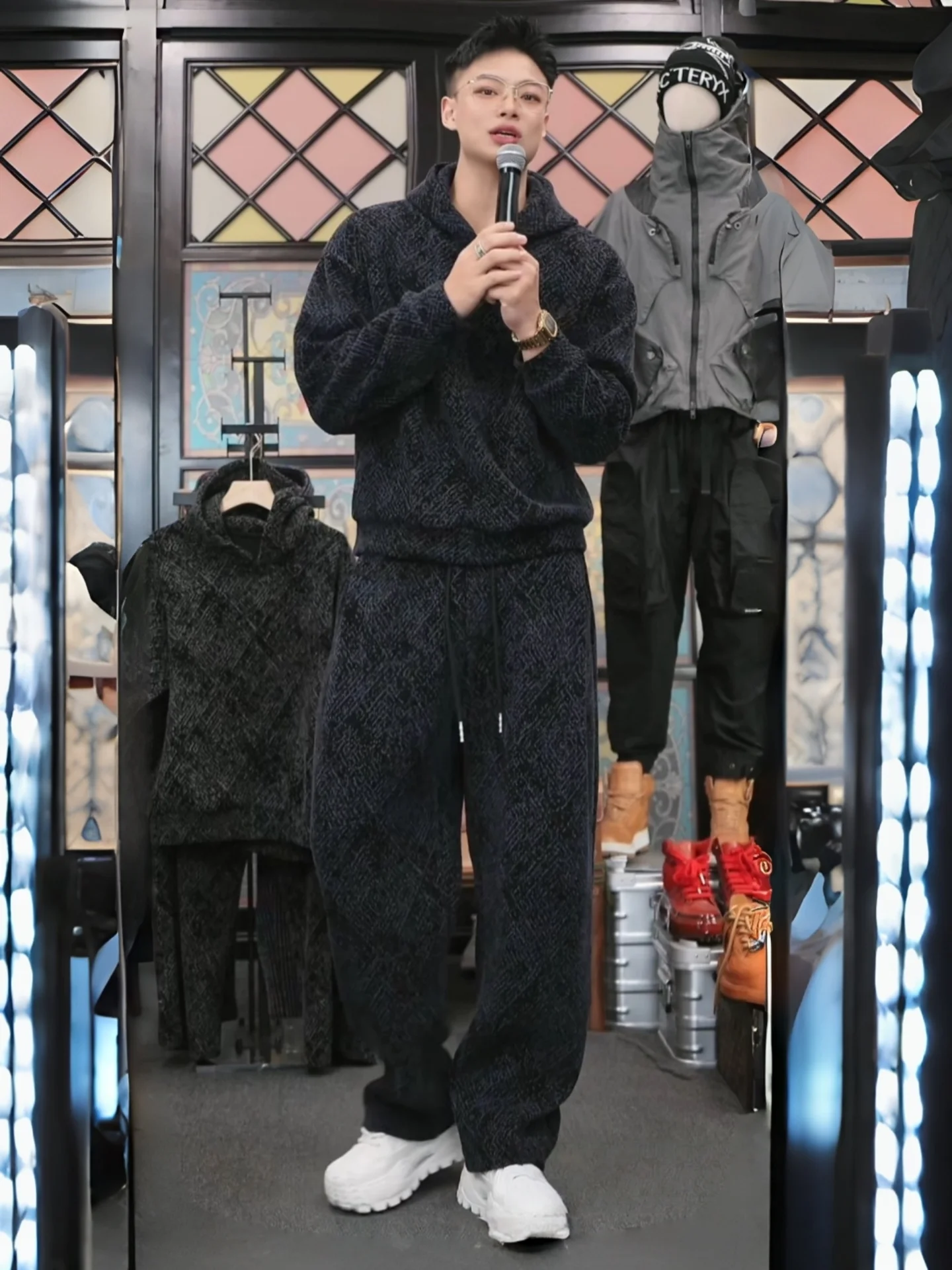 

Casual Color Blo Hoodie Pants Set Men's Winter New Sle Faion Sensation Two-Piece Set Streetwear Youth Long Sve Long ...