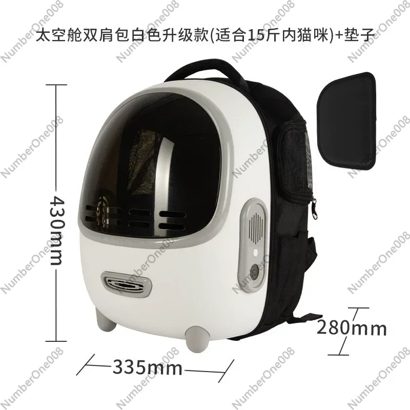 Luxury Large Portable Cabin Cat Backpack Cat Backpack Carrier  Inbuilt Fan Light Transparent Breathable Aviation Pet Case