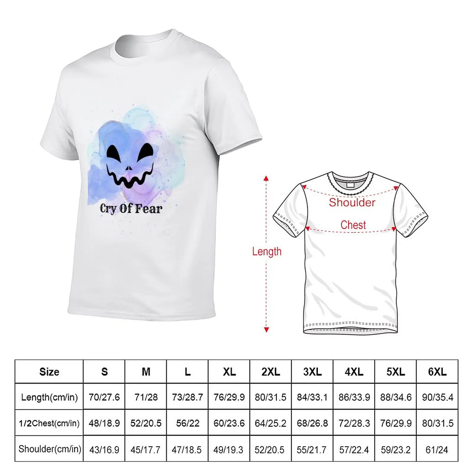 New CRY OF FEAR T-Shirt plain t-shirt black t shirts Short sleeve tee plus size tops slim fit t shirts for men