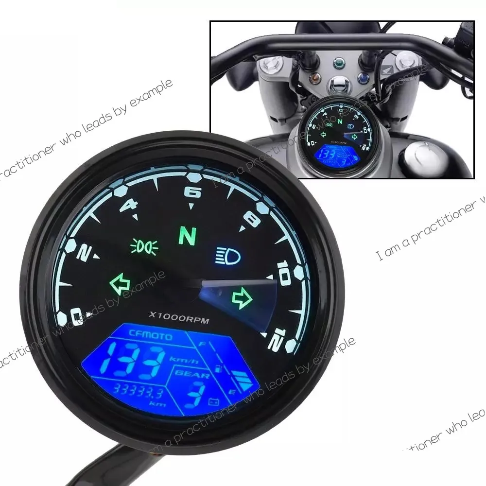 

Motorcycle Gauge Baboon LCD Gauge Motorcycle Odometer Tachometer Speed Meter LCD Oil Meter