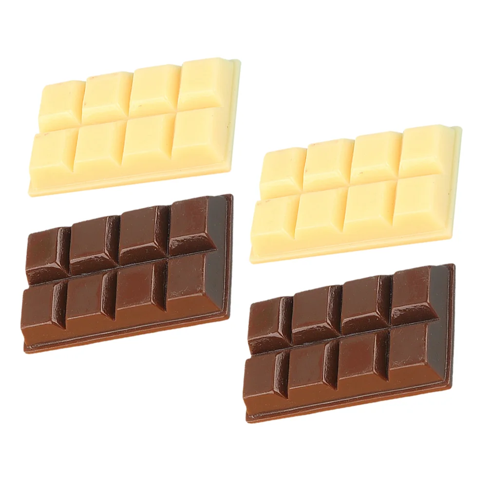 4 Pcs Artificial Chocolate Ornaments Bars Gummy Molds Resin Fake Chocolates Bulk