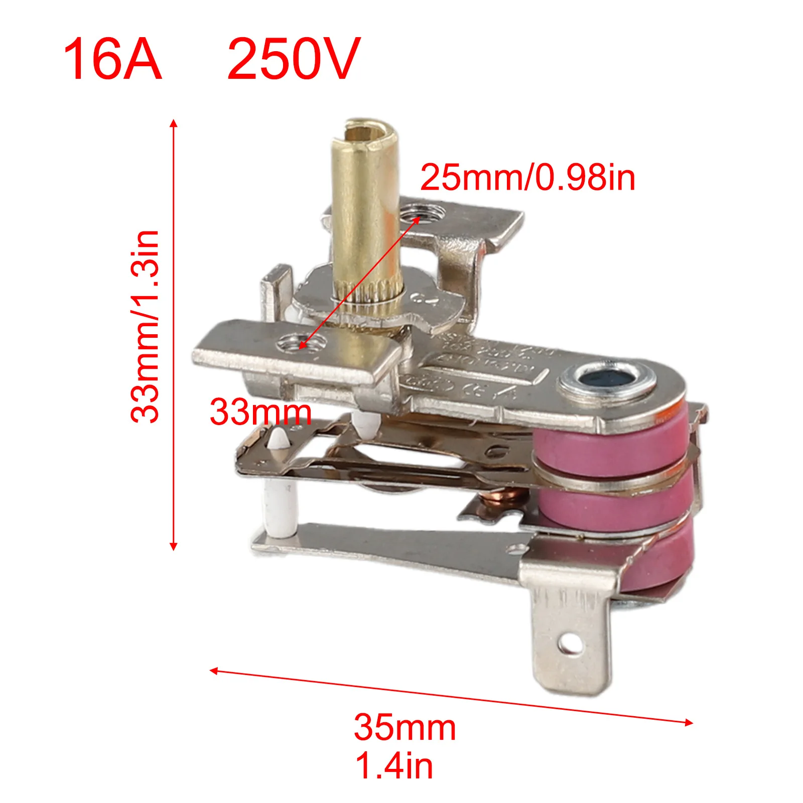 Heating Temperature Switch Bimetal Thermostat 10A 16A AC 250V for Household Appliances Including Electric Irons and Ovens