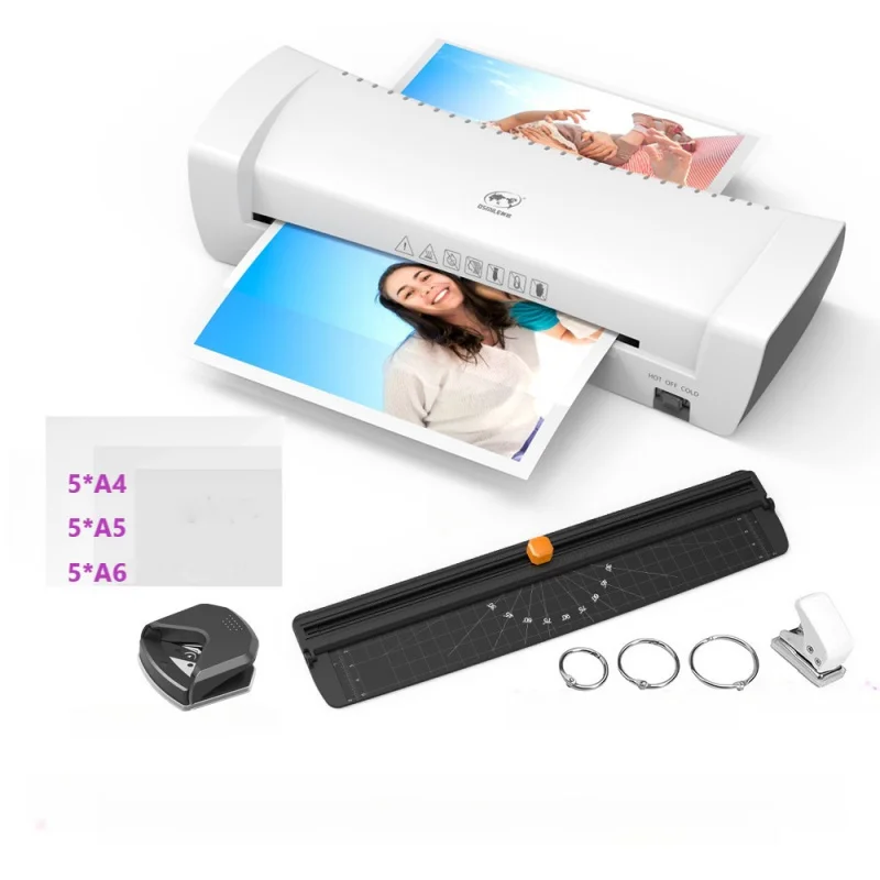 Laminazione termica e a freddo Doppio uso L200Macchina per sigillare plastica con set multipezzoA4Macchina per termosaldatura Ossidazione anti-inceppamento