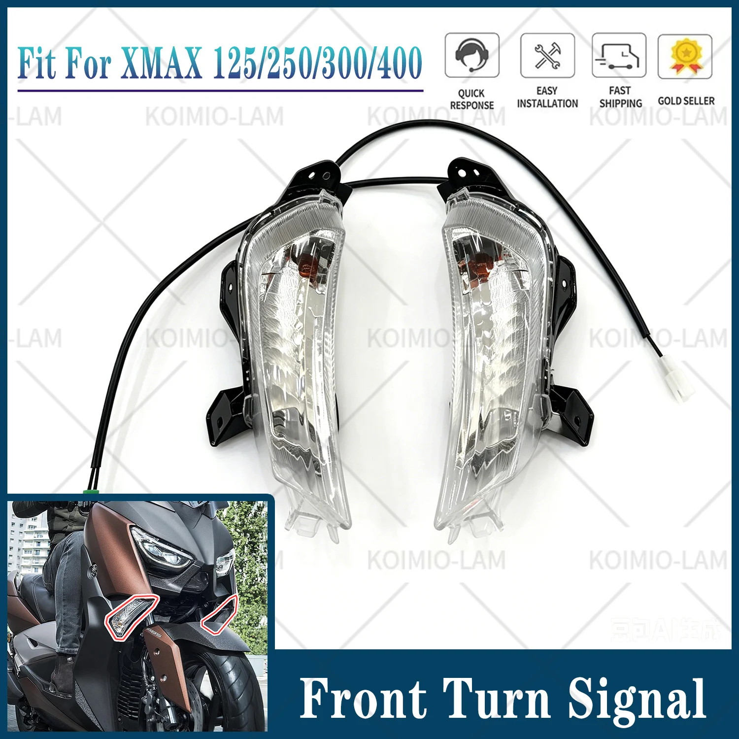 Luce indicatore di direzione anteriore per Yamaha XMAX 125 250 300 400 2017 2018 2019 2020 2021 2022 Lampada indicatrice XMAX125 XMAX250 XMAX300