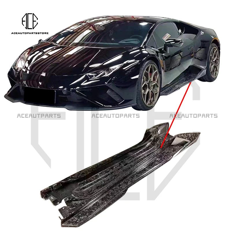 

Dry Carbon Fiber Side Skirts For Lamborghini Huracan V Style Bodykit High Quality Real Carbon For EVO RWD LP580 LP610 2014-2020