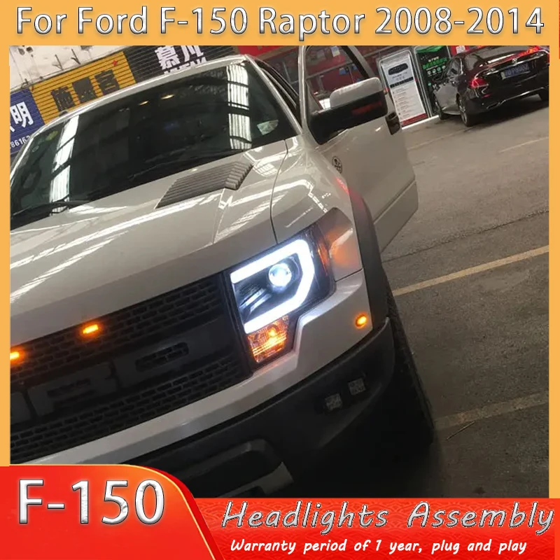 

Автозапчасти для Ford Raptor F150 2008-2014, светодиодные фары, указатель поворота, дальний свет, линза проектора «ангельский глаз», фары