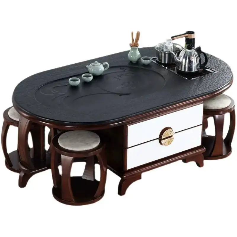 Design Living Room Coffee Tables Luxury Walnut Space Apartments Coffee Tables Center Lateral Wooden Stolik Kawowy Furniture Home