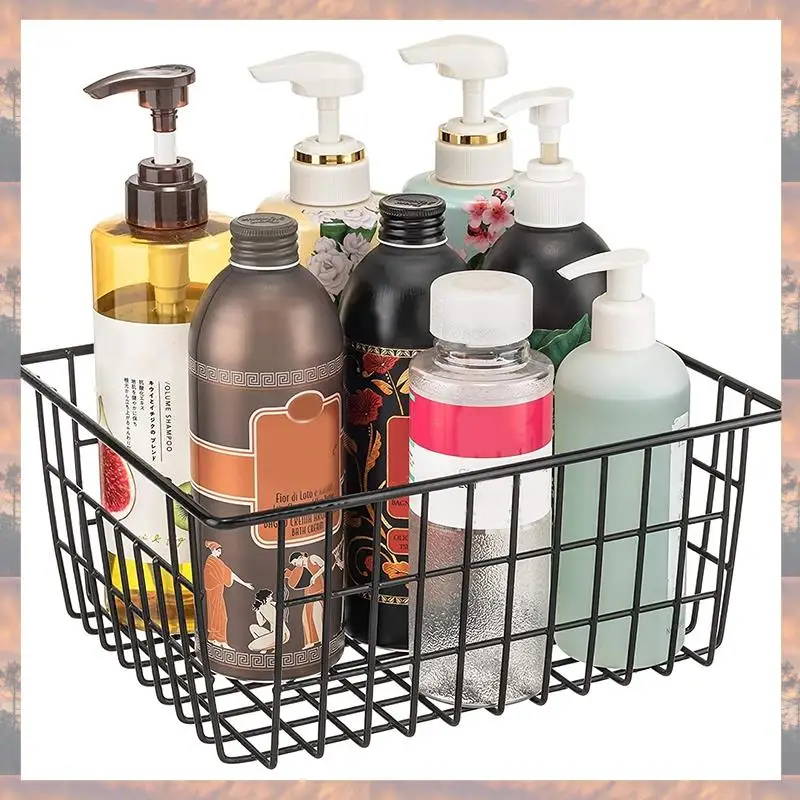 

2025 Trend Freezer Refrigerator Wire Storage Baskets,4 Pack Metal Baskets Food Storage Organizer Bin With Built-In Handles