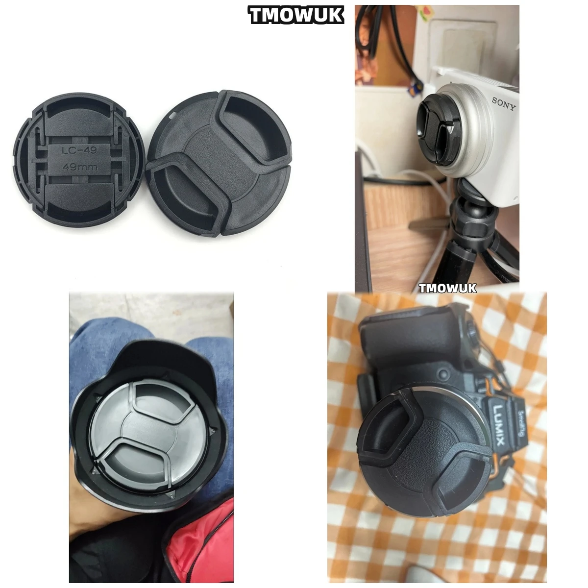

For Panasonic S5W S1M2E G2 G3 GH3 GF3 GF6 ZS60 DMC-FZ900 DMC-FZ950 Camera Lens Cap Protective Cover Center Pinch Snap-on 49mm 52