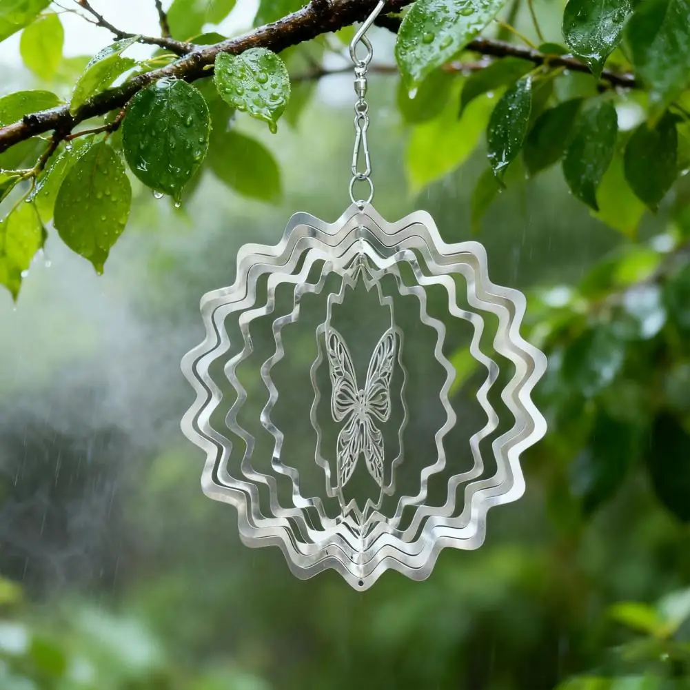 Stainless Steel Reflective Wind Spinners Sparkly Wind Spinner to Scare Birds Away from Yard Patio Farm Metal Wind Spinners