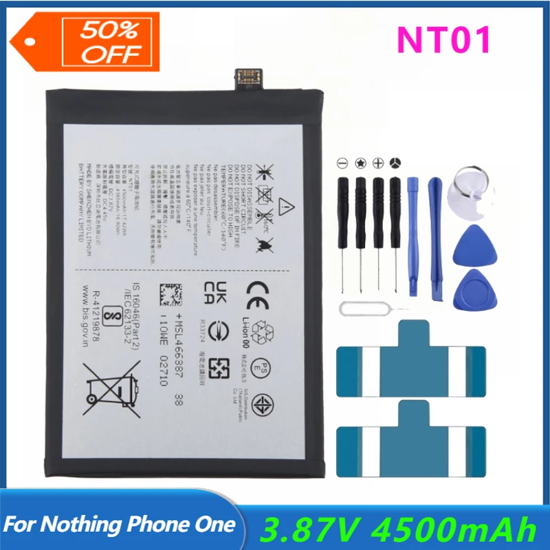 

2025 NEW 4500mAh NT01 Replacement Lithium Polymer Battery for Nothing Phone 1 Nothing Phone ONE Mobile Phone Batteries