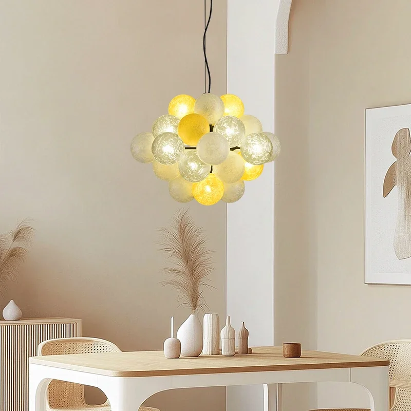 2025New Bubble Ball Design Chandelier Modern Restaurant Pendant Light Creative Art Bar Counter Table Lamp Home Decor G9 Bulb