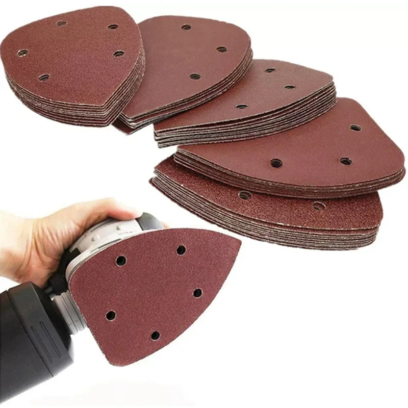 Triangle Sanding Paper 140*90mm Mouse Detail Sandpaper Hook Loop Sanding Pads Sheets Abrasive Tools For Polishing Grit 40-400