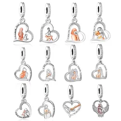 Fit Original Pan Charm Bracelet Real 925 Silver Love Forever My Puppy Girl Hug Dog Bead For Making Women Memorial Berloque DIY