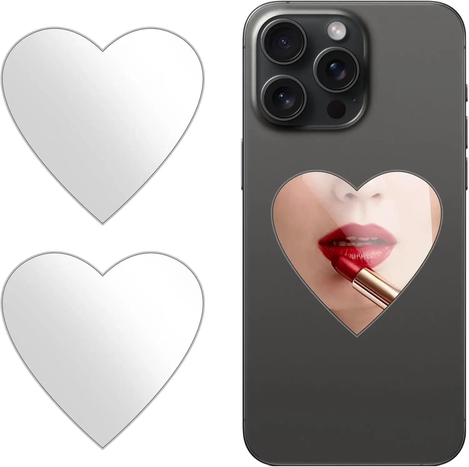 

Special-shaped Mirror Decal for Smartphone，Stick-On Make up Mirror Sticker on Phone Case Back，Special