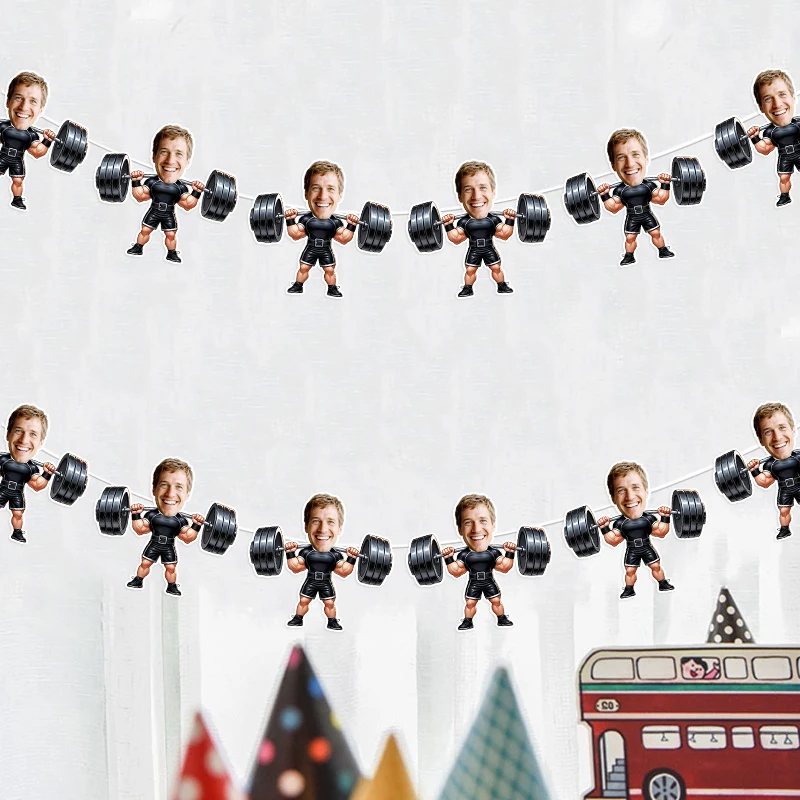 6/12 Stück Anpassbare Avatar Muskelmann Themen-Hängebanner Flaggen-Zierornamente für Zuhause Schlafzimmer Party Jubiläum DIY-Zubehör