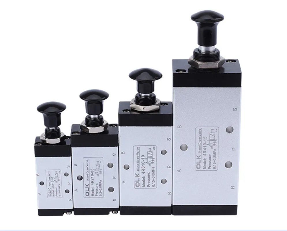 4R310-08 4R310-10 4R410-15 Valvola manuale a trazione manuale a cinque vie con ingresso aria a due posizioni