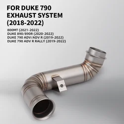 Slip On Motorcycle Exhaust Middle Link Pipe Escape Moto Muffler For 800NK DUKE 790 890 Adventure R Rally 790 890 2018-2022
