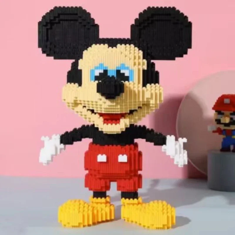 2024 New Disney 38cm Mickey Mouse Assembled Building Block Puzzle Toys DIY Cartoon 3D Model Children\'s Birthday Christmas Gifts