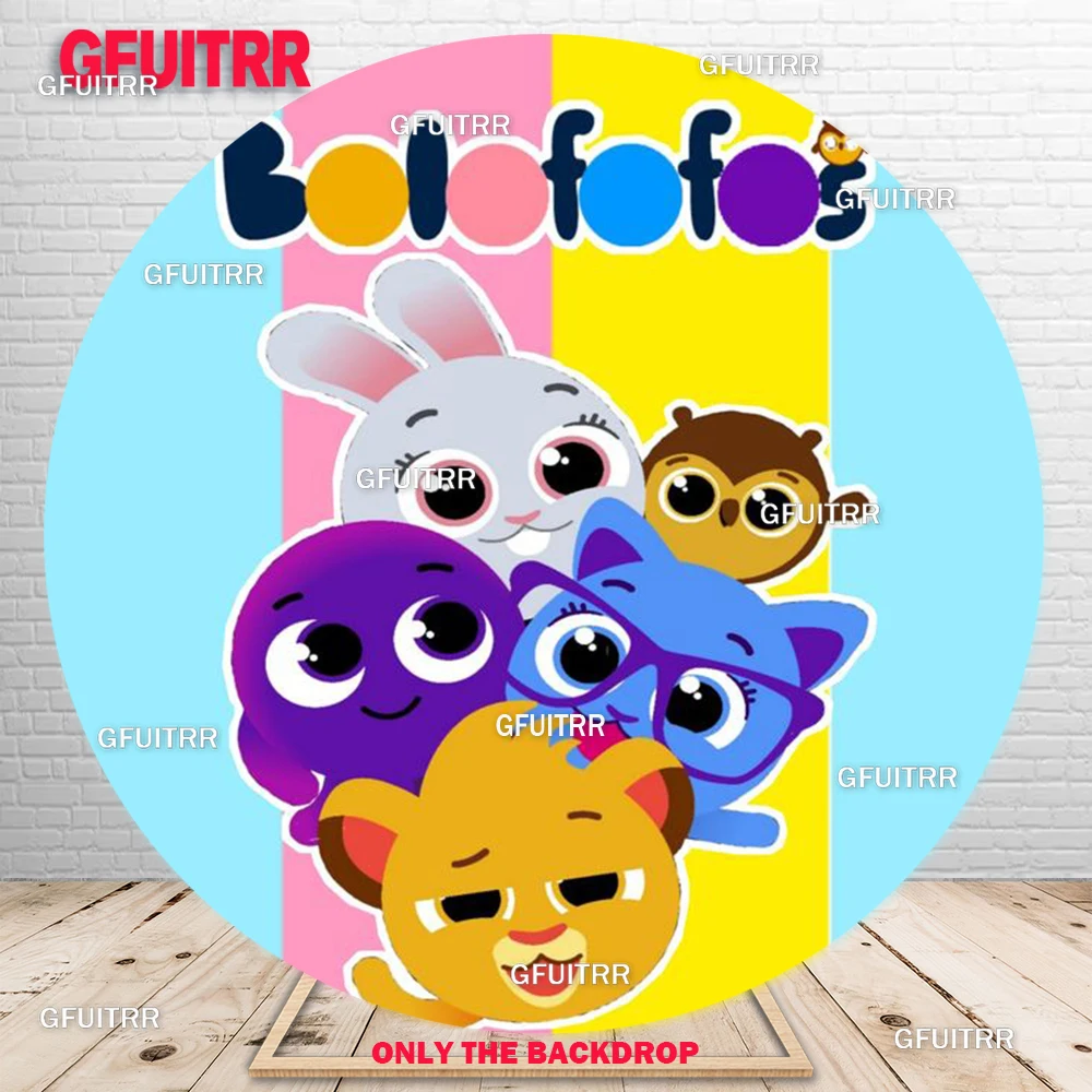 Bolofofos صورة خلفية دائرة التصوير خلفية الاطفال حفلة عيد ميلاد ديكور الكرتون جولة غطاء الديكور استحمام الطفل